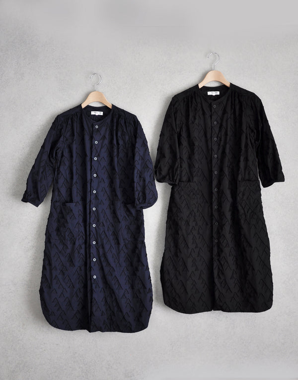 Triangle cut jacquard Trimmed dress